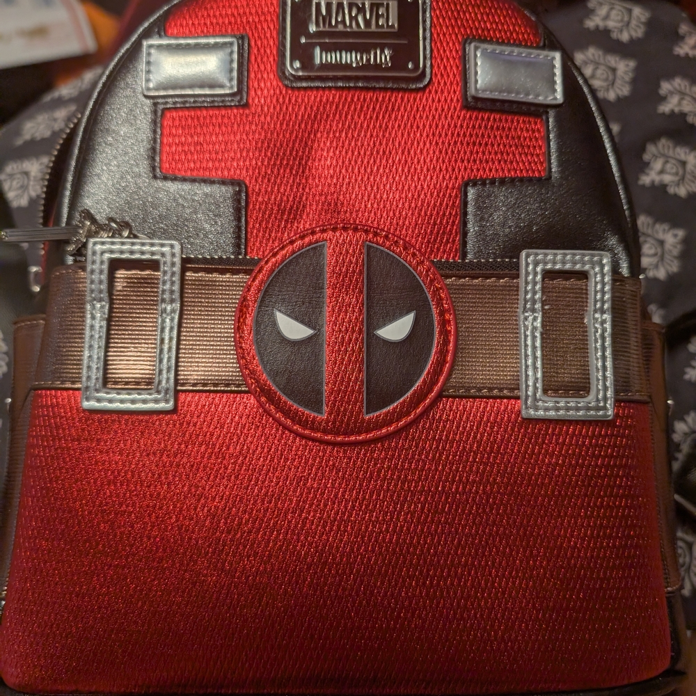 Loungefly Deadpool Mini Backpack - Red and Brown